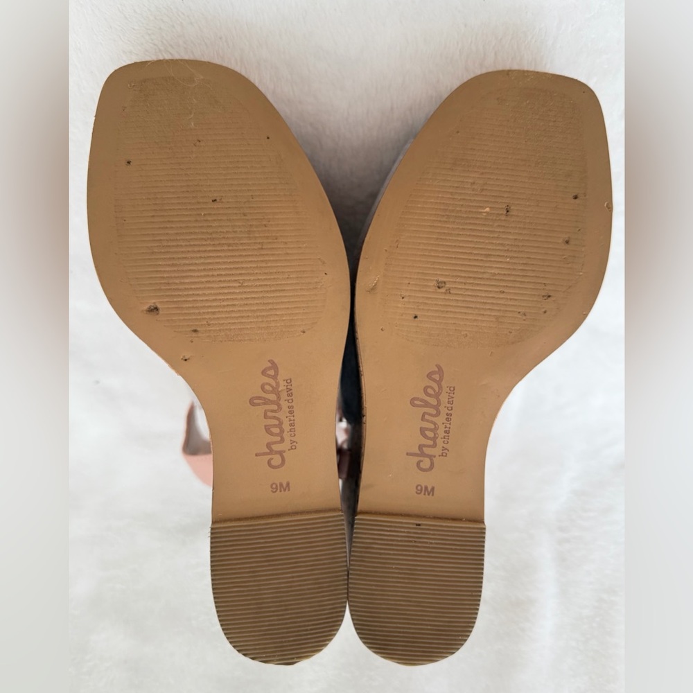Charles Charles David Faux Gray Suede Cork Wedge Sandal Slingback Size 9 - Picture 12 of 13